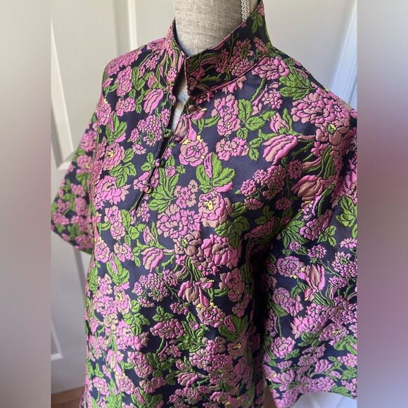 NWT Caryn Lawn Keri Jacquard Purple Peony Dress - Picture 2 of 5